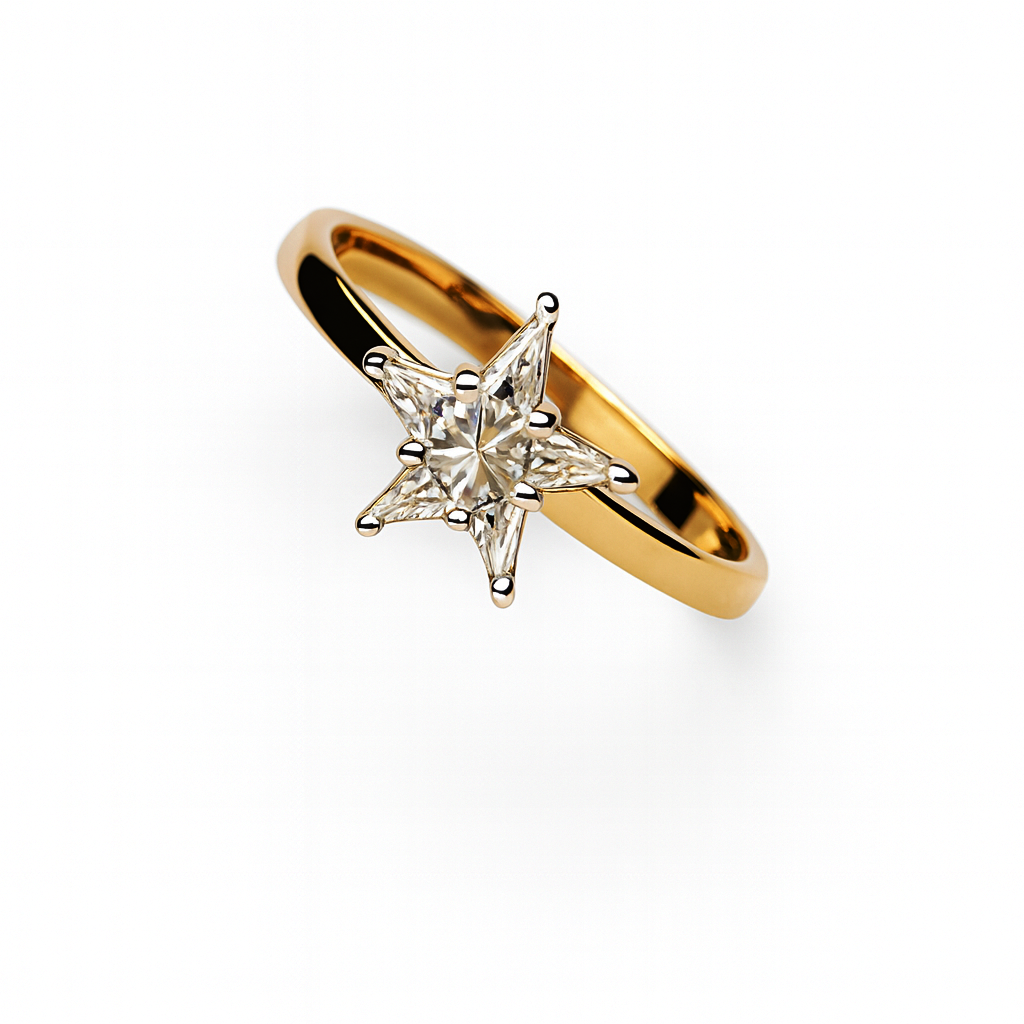 Beautiful 18 Kt Gold  Natural Diamond Ring 